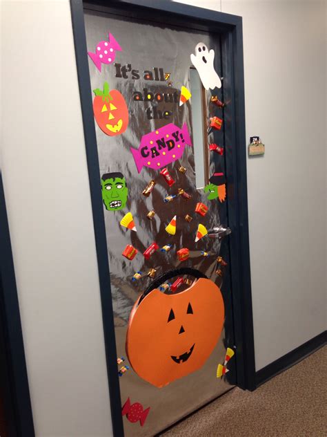 Real flowers, while adding more color to your office, can be expensive and messy. Halloween Office Door Decoration | Halloween classroom ...