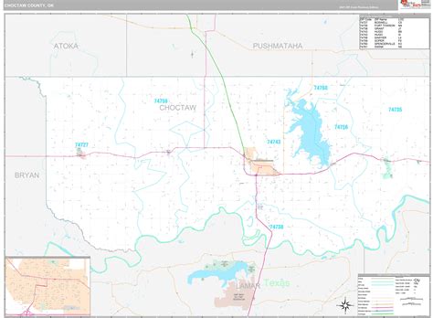 Choctaw County Ok Wall Map Premium Style By Marketmaps