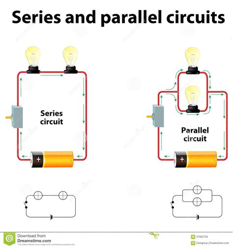 Series And Parallel Circuits Stock Vector Illustration Of Lamp