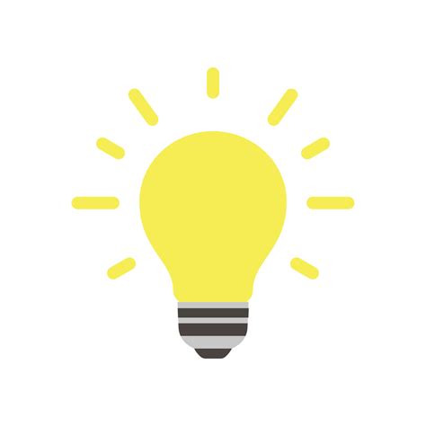 Light Bulb Vector Idea Icon Illustration Bright Electricity Lamp