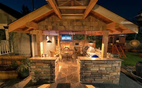 Outdoor Living Room And Kitchen Paradise Restored Landscaping