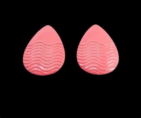 Large Pink Teardrop Earrings Geometric Design Posts Etsy Teardrop