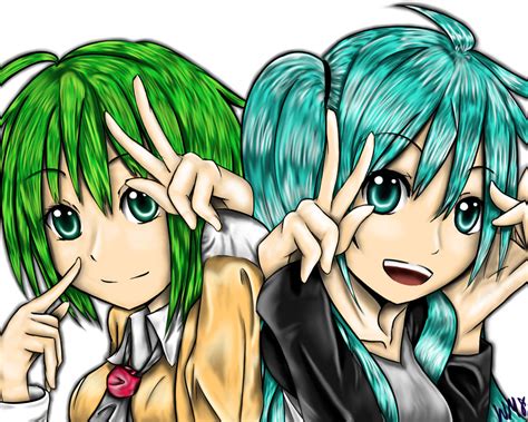 Gumi And Miku Colored By Wonderfulmelody8 On Deviantart