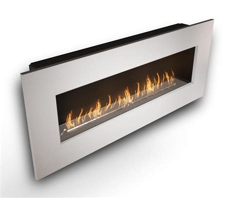 Wall Mounted Bio Fuel Fireplace Built In White Frame