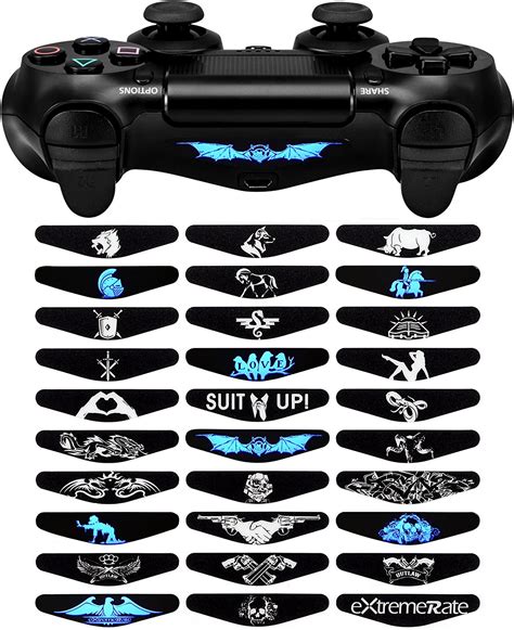 Extremerate Reuseable Vinyl Light Bar Decals Sticker For Dualshock 4