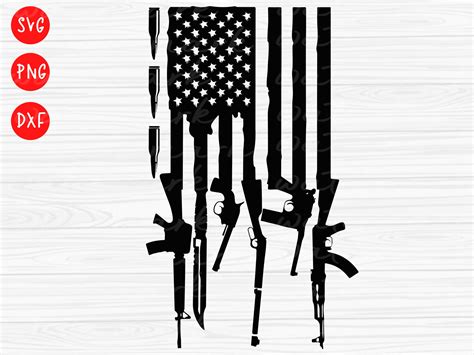 Rifle Flag Svg Guns Svg American Gun Flag Svg Distressed Etsy