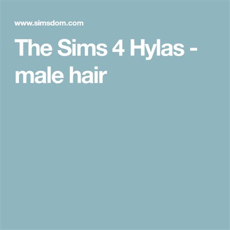 The Sims 4 Hylas Male Hair Mens Hairstyles Sims 4 Hair