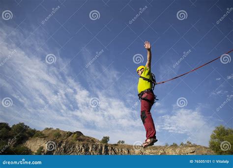 Jump Off A Cliff Stock Image Image Of Hiking Moving 76505101