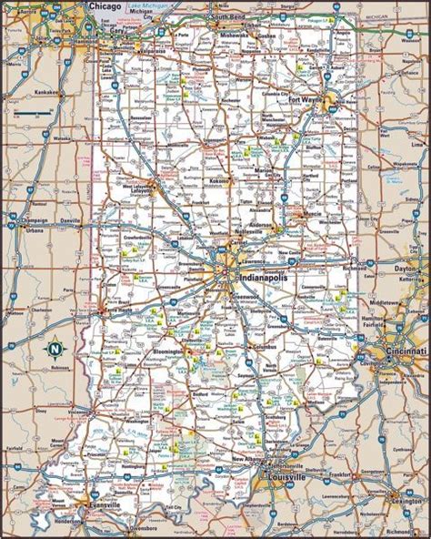 Indiana Highway Map Print 14431831 Framed Photos Poster Prints