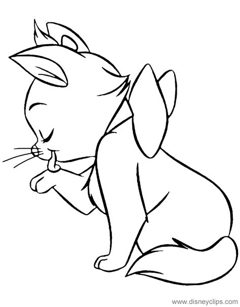 Marie Licking Her Paw Coloring Pages Coloring Cool
