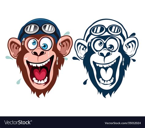 Crazy Monkey Mascot Cartoon Royalty Free Vector Image
