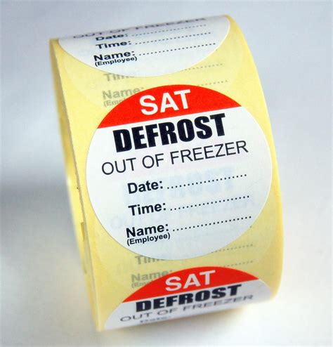 Defrost Labels Saturday Defrost Labels Printway