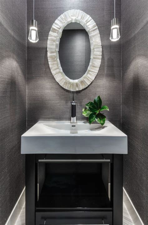 A Sleek And Modern Powder Room Exudes Style Bath Contemporary Modern By