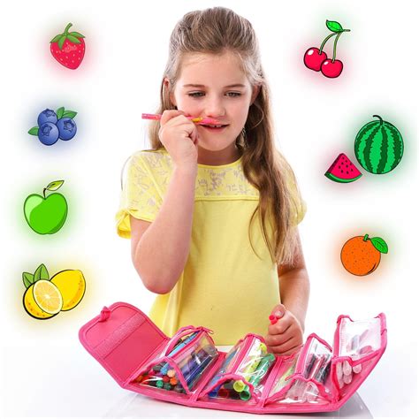 Girlzone Fun Filled Pencil Case Including 38 Fruit Scented Marker Pens