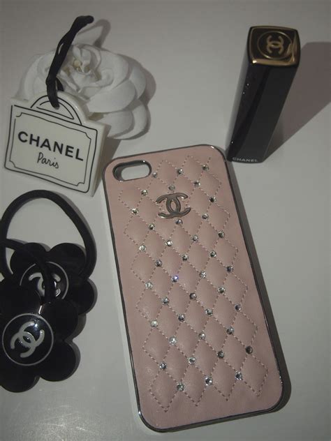 Chanel Leather Quilted Crystals Phone Case Cover For Iphone 44s5