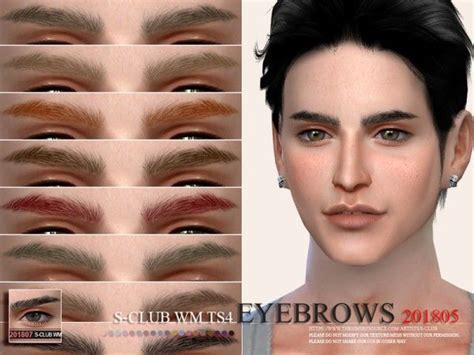 Facial Hair Eyebrows 201805 By S Club From The Sims Resource Sims 4