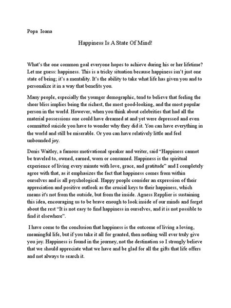 Essay About Happiness