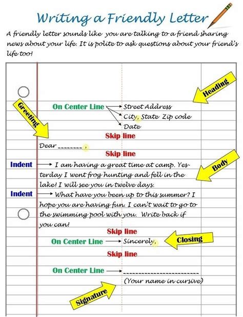 Friendly Letter Worksheet First Grade
