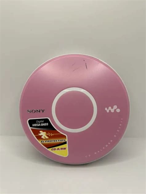 Rare Sony D Ej011 Cd Walkman Discman Portable Player Pink Tested