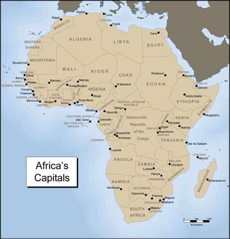 Africa Map With Capitals Africa Map Africa Continent Map Egypt Map