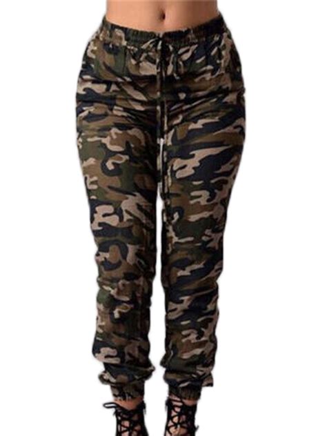 Women Camo Trousers Ladies Casual Hip Hop Military Army Combat