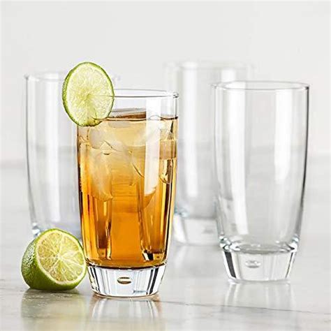 attractive set of 8 highball drinking glasses 16 oz home and party glass le raze by gandl decor inc