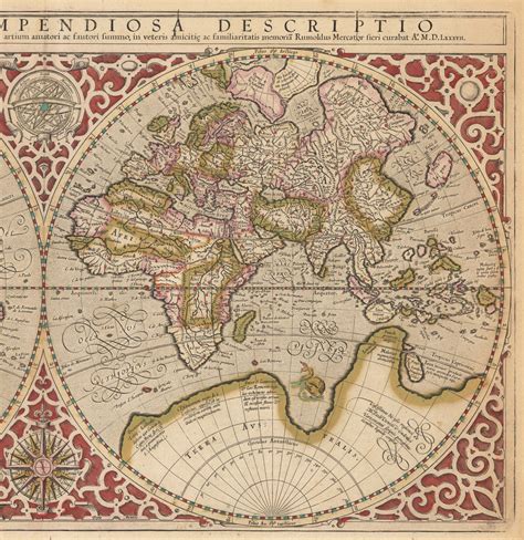 Orbis Terrae Compendiosa Descriptio By Gerard Mercator 1587 The