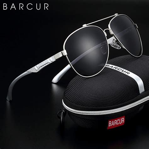 barcur brand design stainless steel frame sunglasses polarized men sun glasses women pilot