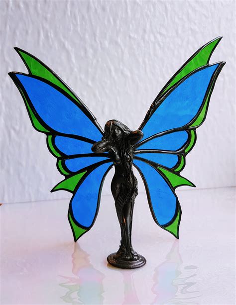 Stained Glass Fairy Glass Fairy Statue Stained Glass Etsy