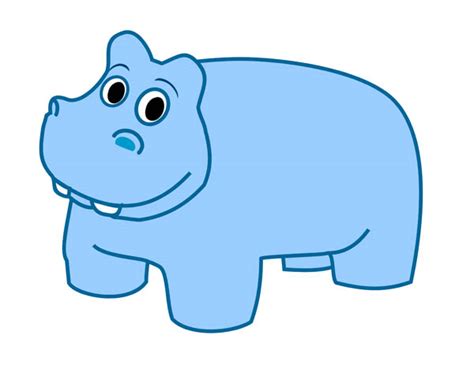Blue Hippo Free Clip Art Image 37286