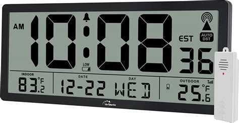 Buy Wallarge Atomic Clock With Indoor Outdoor Temperature Large