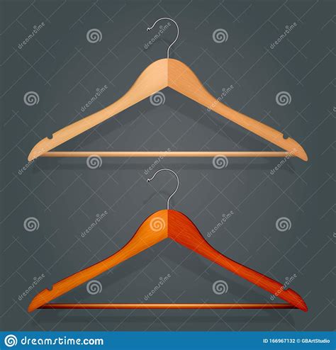 Graphic Realistic Wooden Coat Hanger Vector Stock Vector Illustration