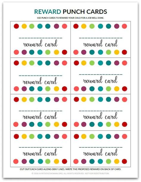 Free Printable Reward Punch Cards Printable Word Searches