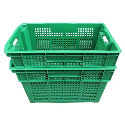 Green Plastic Crates For Fruits And Vegetables High Quality And Factory