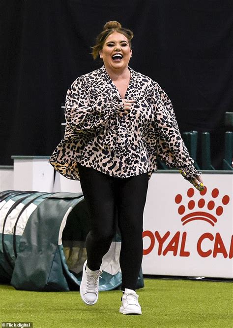 Scarlett Moffatt Looks Chic In Leopard Print Blouse And Leggings At Crufts In Birmingham Daily