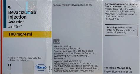 Roche Avastin 100 Mg Injection Dosage Form 400mg Packaging 11 At