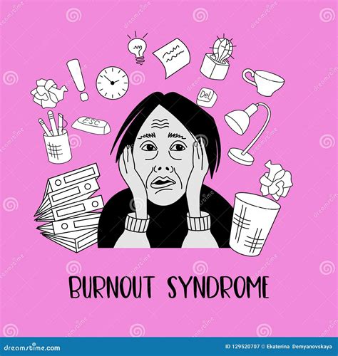 Mental Health Burnout Syndrome Mental Disorder Vector Illustration