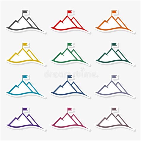 Flag On A Mountain Peak Stock Vector Illustration Of Geography 160215173