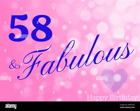 58th Birthday Card Wishes Illustration Stock Photo Alamy