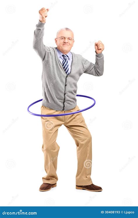 Mature Gentleman Dancing With A Hula Hoop Stock Photos Image 30408193