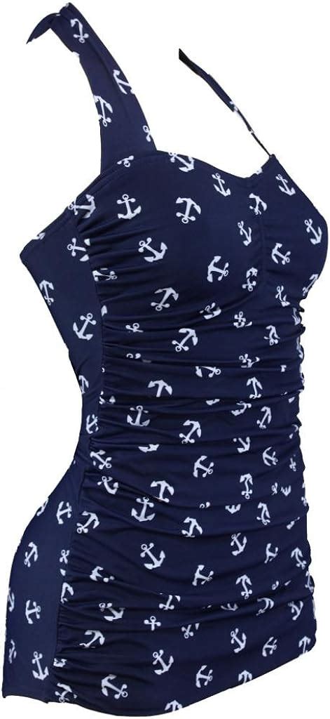 Aloha Beachwear Damen Vintage Style Badeanzug Anker Anchor Sailor