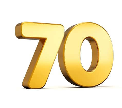 Premium Photo 3d Illustration Of Golden Number Seventy Or 70 Isolated