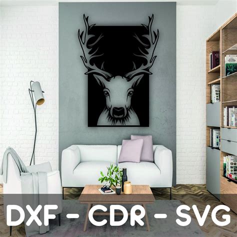 Deer Laser Cut Dxf Glowforge Svg Xtool D File Wall Art Decor Pattern