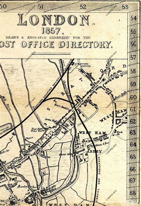 Post Office Directory Map Of London 1857