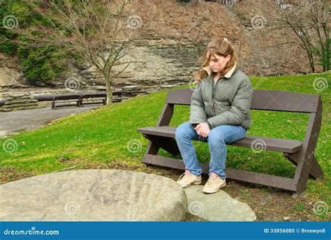 Sad Girl On Bench Stock Photo Image Of Grief Park Solitude 33856080