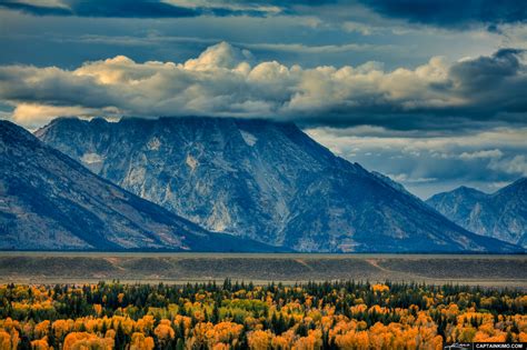 Clouds Over Grand Teton Mountains In Wyoming