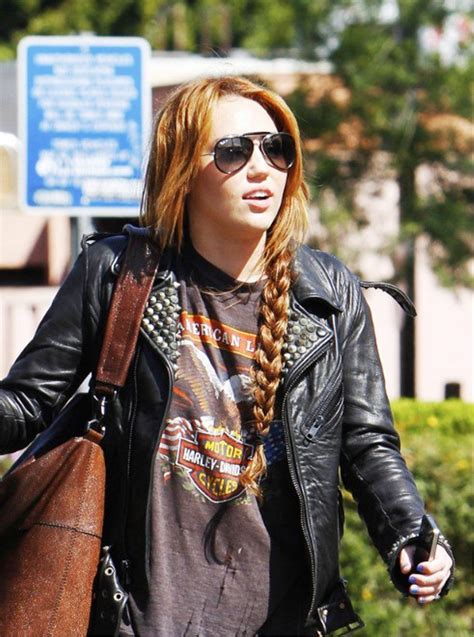 Pictures Of Miley Cyrus Casual Side Braid