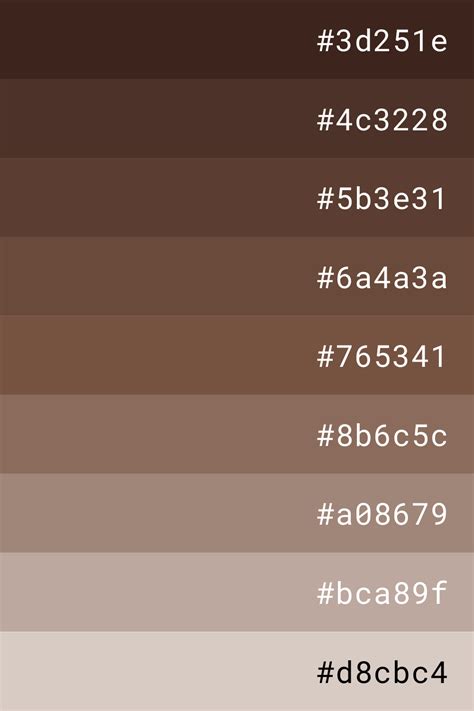 Brown Color Palette In 2023 Brown Color Palette Hex Color Palette