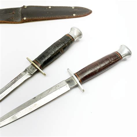 American Ww2 Type Fighting Knife The 15cm Steel Double Edged Blade