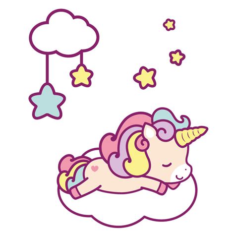 Cute Unicorn And Clouds Window Stickers Window Stickers